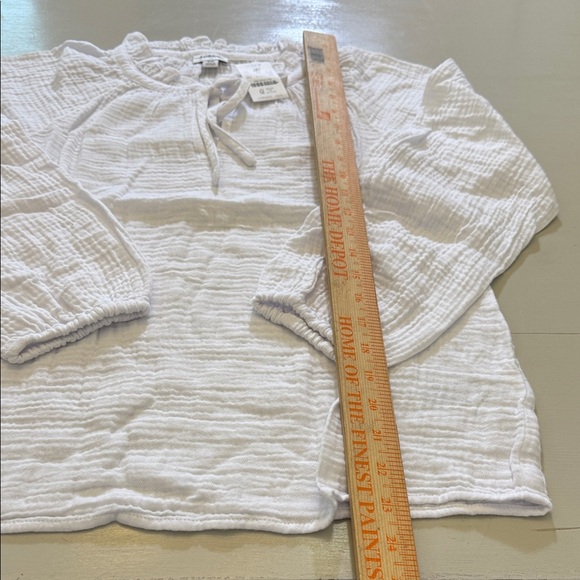J. Crew Petite long-sleeve gauze tie-neck top Size Petite Small - Picture 7 of 11